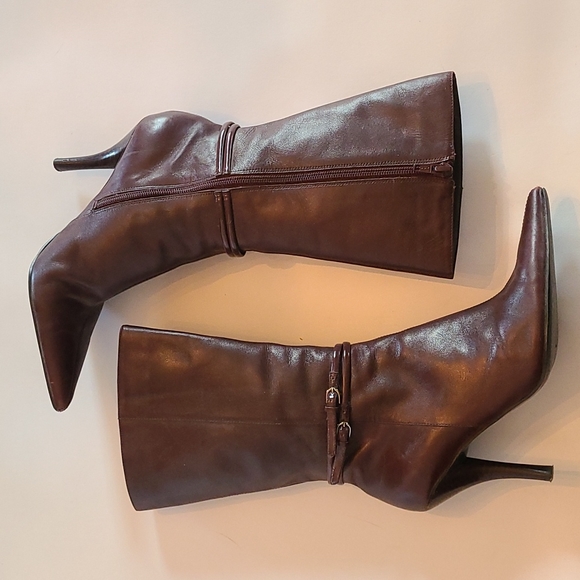 9 west mid thigh leather boots size 6 - Picture 1 of 4